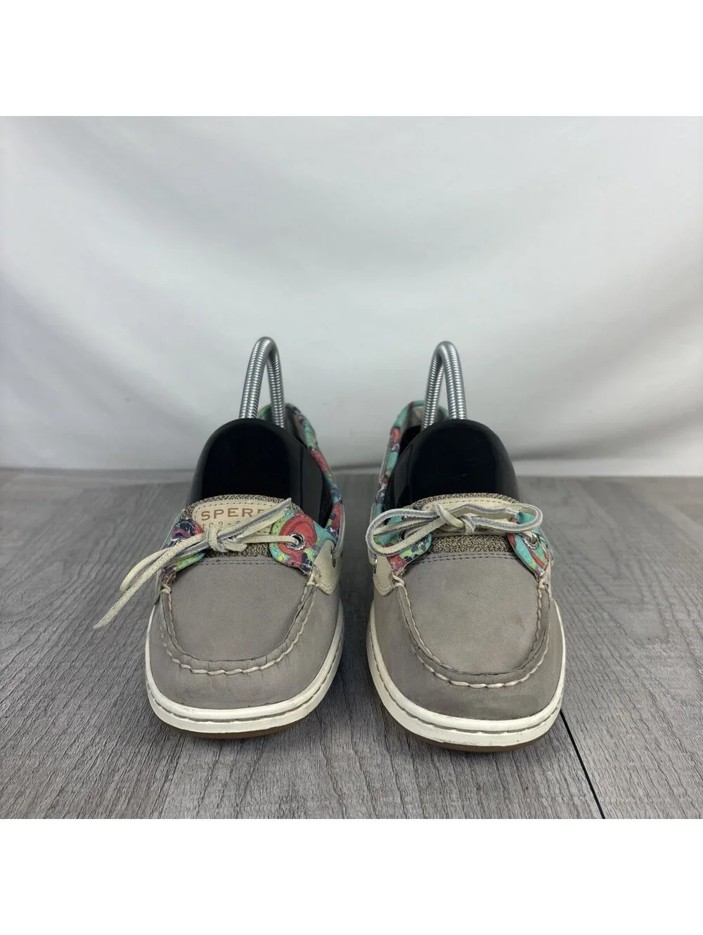 Sperry Top-Sider Angelfish Boat Shoes Floral Mesh Tan Slip On 8.5M